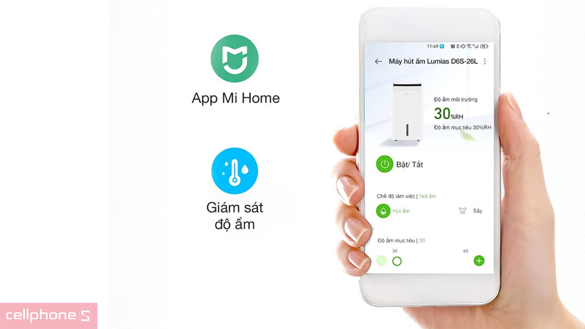 Hướng dẫn kết nối app Mi Home cho máy hút ẩm Lumias D6S-26L