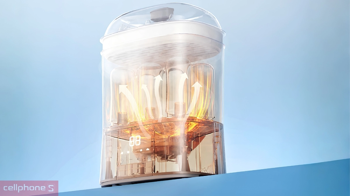 Công nghệ sấy khô PTC 70°C của máy tiệt trùng Bear ST-5H05E26
