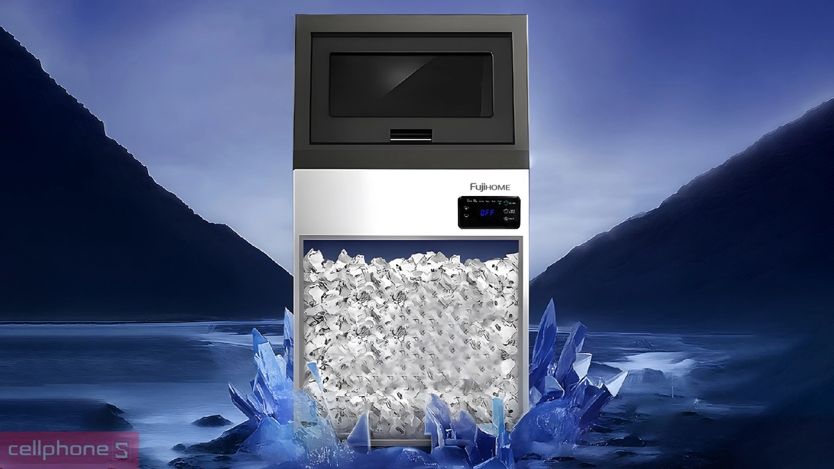 Hiệu suất làm đá ấn tượng của máy làm đá kèm lọc nước UF FujiHome IM70C