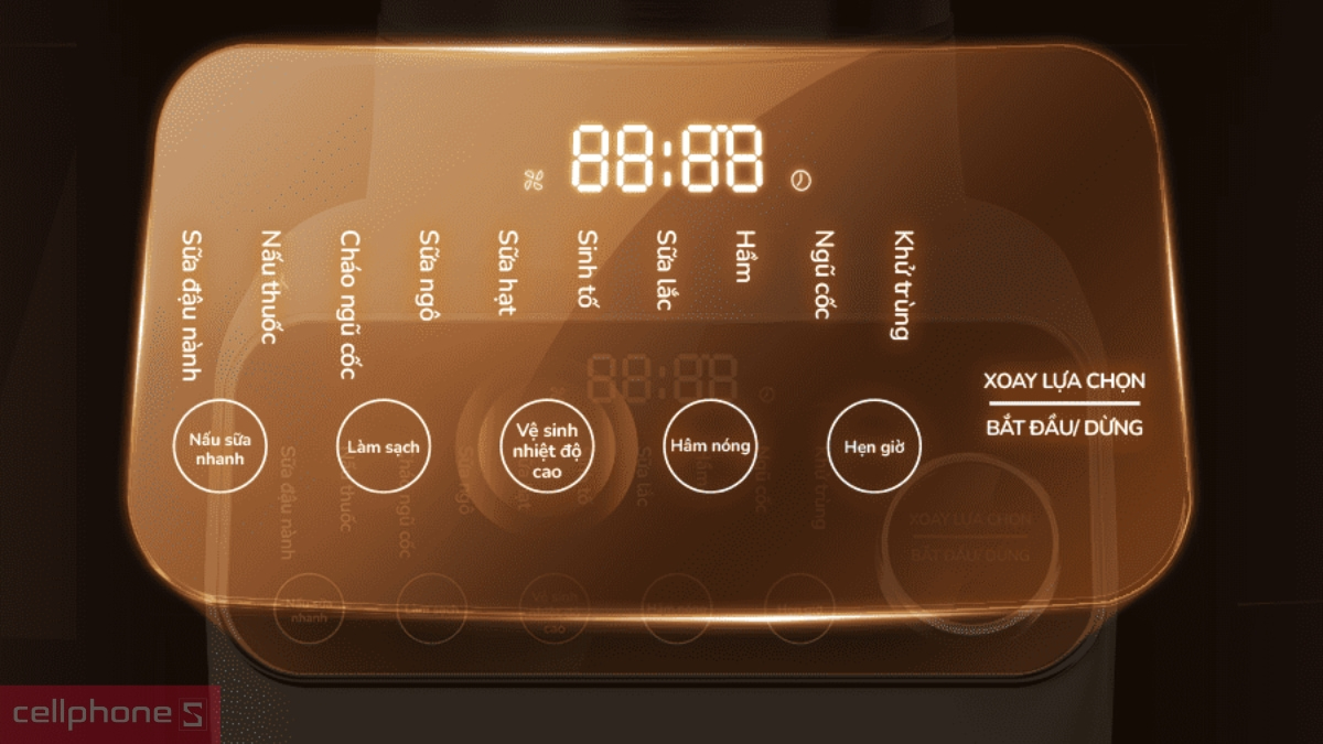 Cơ chế điều khiển thông minh qua màn hình, núm vặn của máy làm sữa hạt Bear SB-SH17V