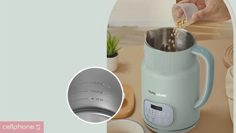 Thiết kế, dung tích máy làm sữa hạt đa năng Sunhouse SHD5260