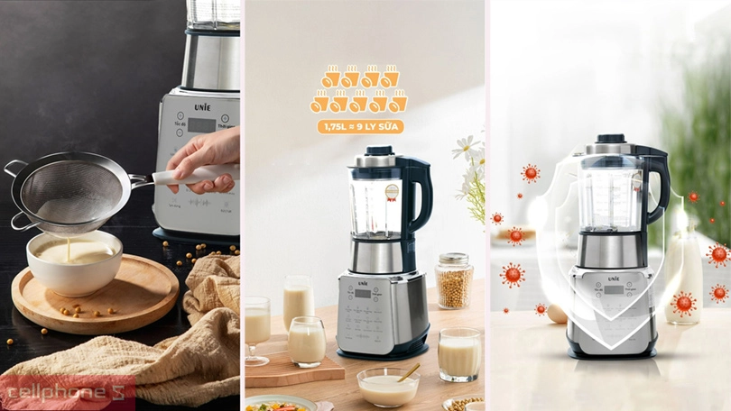 Công suất máy làm sữa hạt Unie V9S