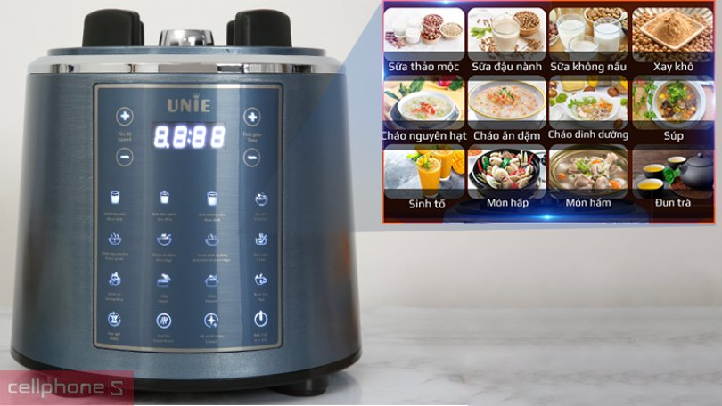 Chế độ xay nấu trên máy làm sữa hạt Unie V6S