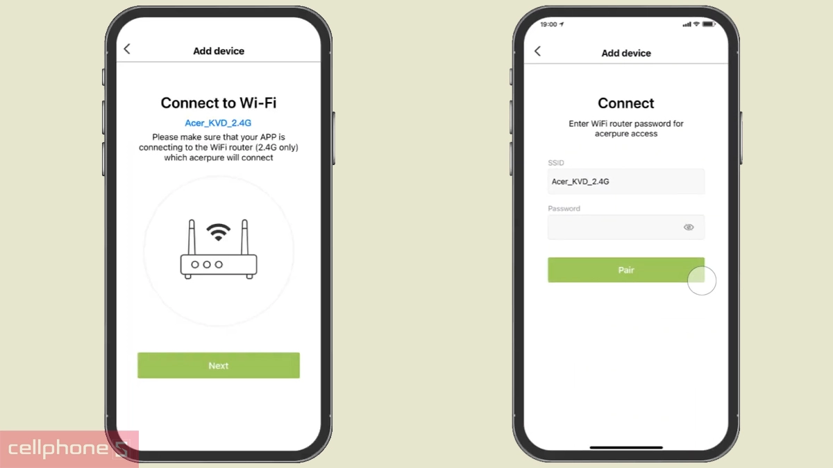 Thiết lập máy lọc không khí Acerpure Pro P2