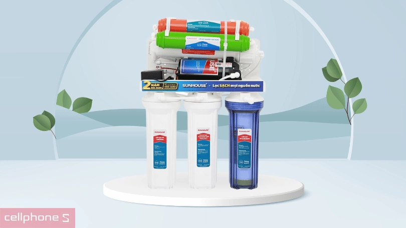 Thiết kế máy lọc nước Sunhouse RO 8 lõi lọc SHA8878KV