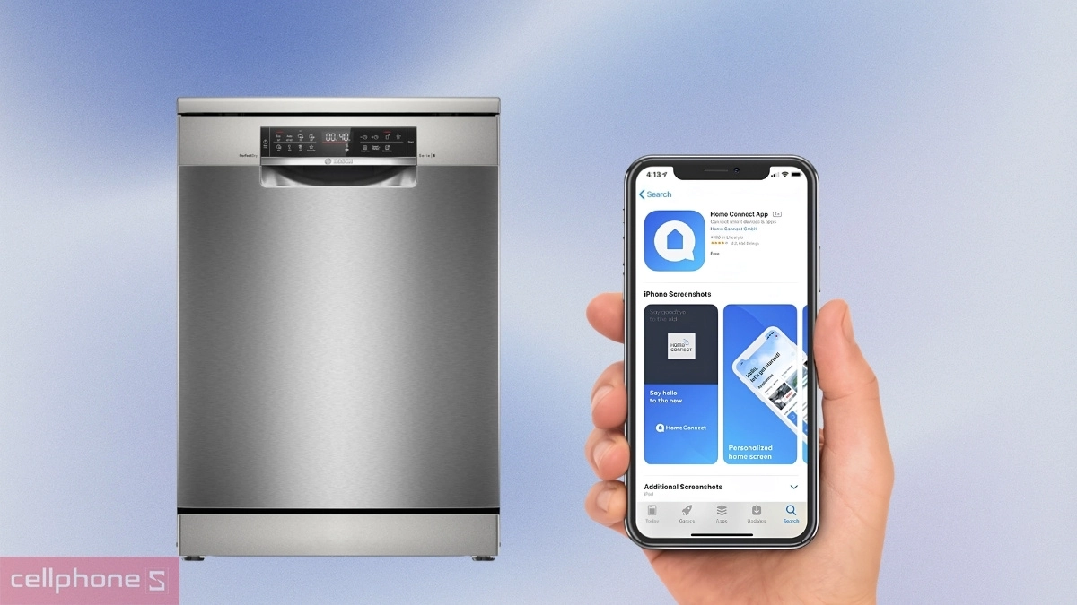 Điều khiển máy rửa bát độc lập Bosch 14 bộ Series 6 (SMS6ZCI85M)
