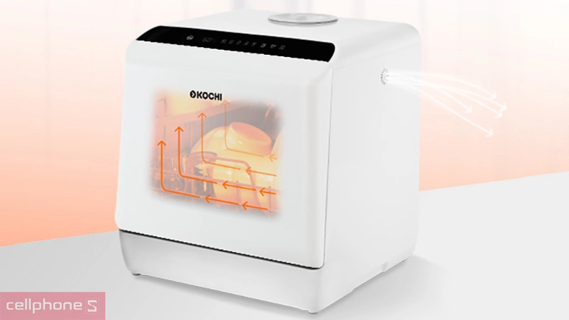 Máy rửa chén bát mini để bàn Kochi DW-C300VN - Làm sạch mọi vết bẩn trên chén bát và diệt khuẩn tối ưu