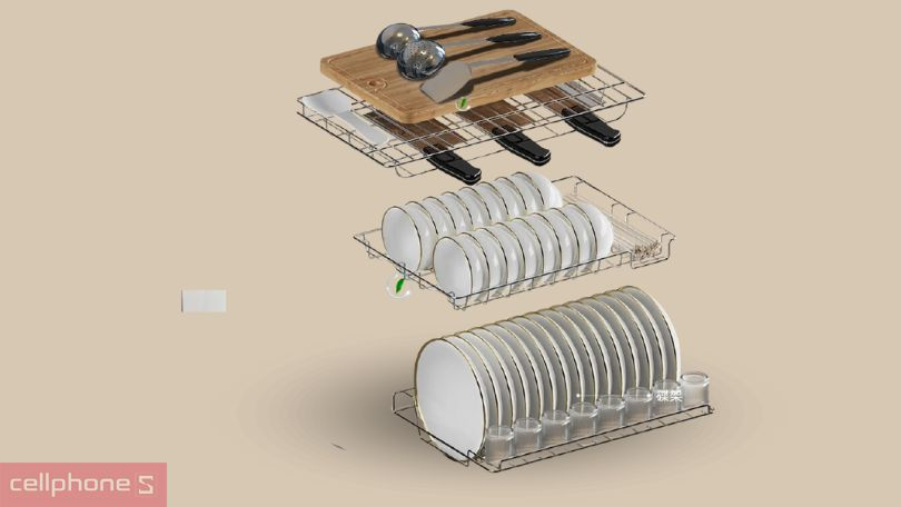 Dung tích và các tiện ích đi kèm của tủ sấy khử trùng đa năng Fujihome DD42