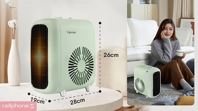 Thiết kế máy sưởi gốm ceramic mini Fujihome FH1200