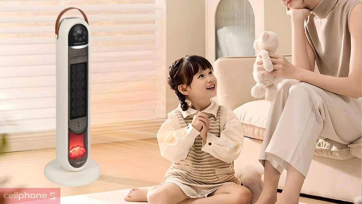 Thiết kế máy sưởi gốm Fujihome FH202 điều khiển giọng nói