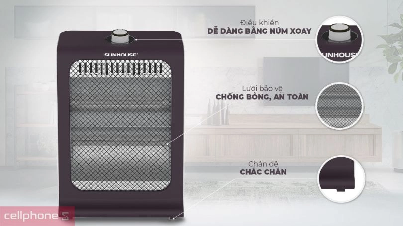 Khả năng điều chỉnh công suất của máy sưởi hồng ngoại Sunhouse SHD7023