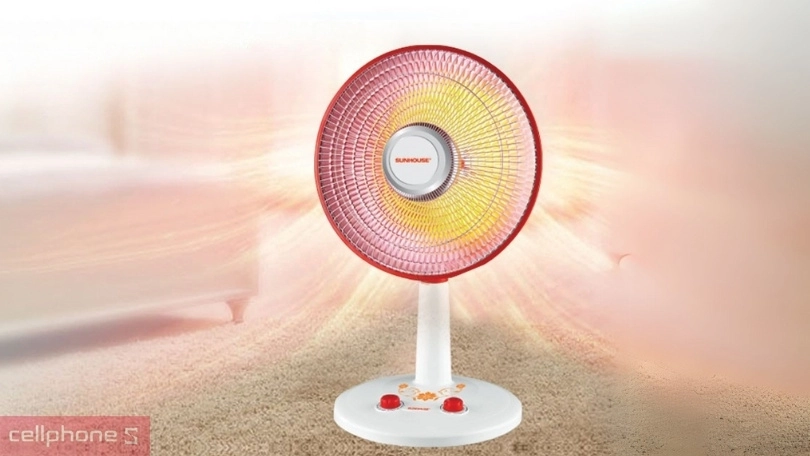 Công nghệ sưởi của quạt sưởi đèn halogen Sunhouse SHD7005