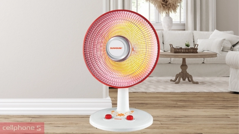Thiết kế quạt sưởi đèn halogen Sunhouse SHD7005