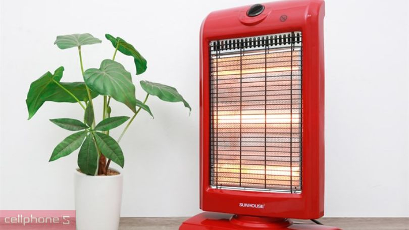 Thiết kế quạt sưởi đèn halogen Sunhouse SHD7016