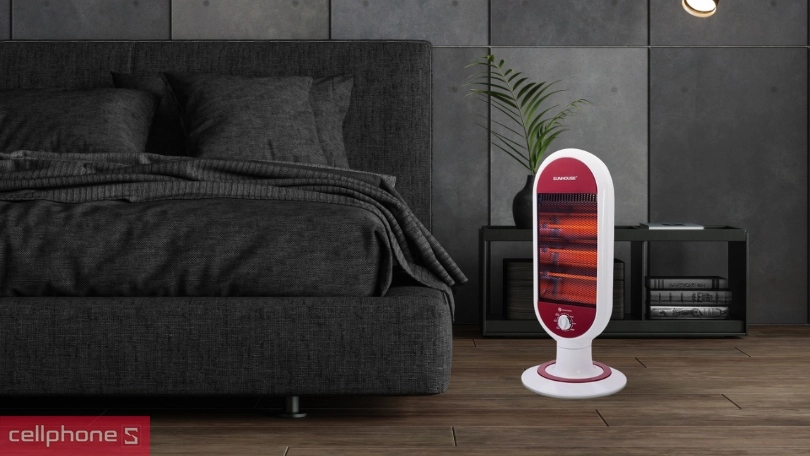 Thiết kế và hệ thống điều khiển của quạt sưởi hồng ngoại Sunhouse SHD 7022