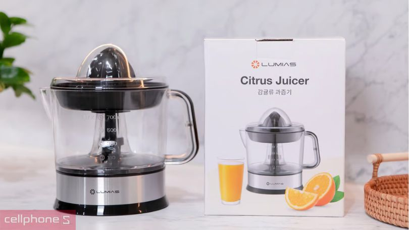 Kiểu dáng, chất liệu, dung tích của máy ép cam Lumias CJL-40B 0.7L