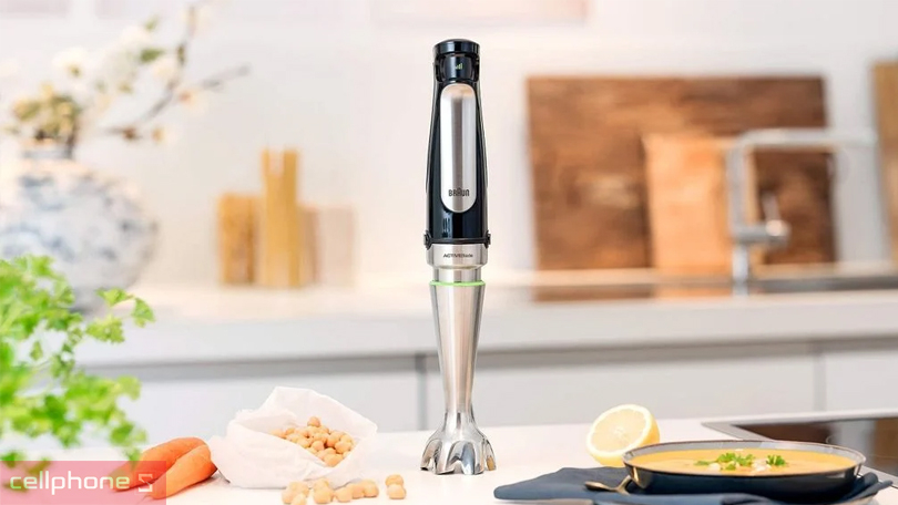 Công nghệ xay ngăn chặn thực phẩm bắn ra ngoài của máy xay sinh tố cầm tay Braun MQ 7045X