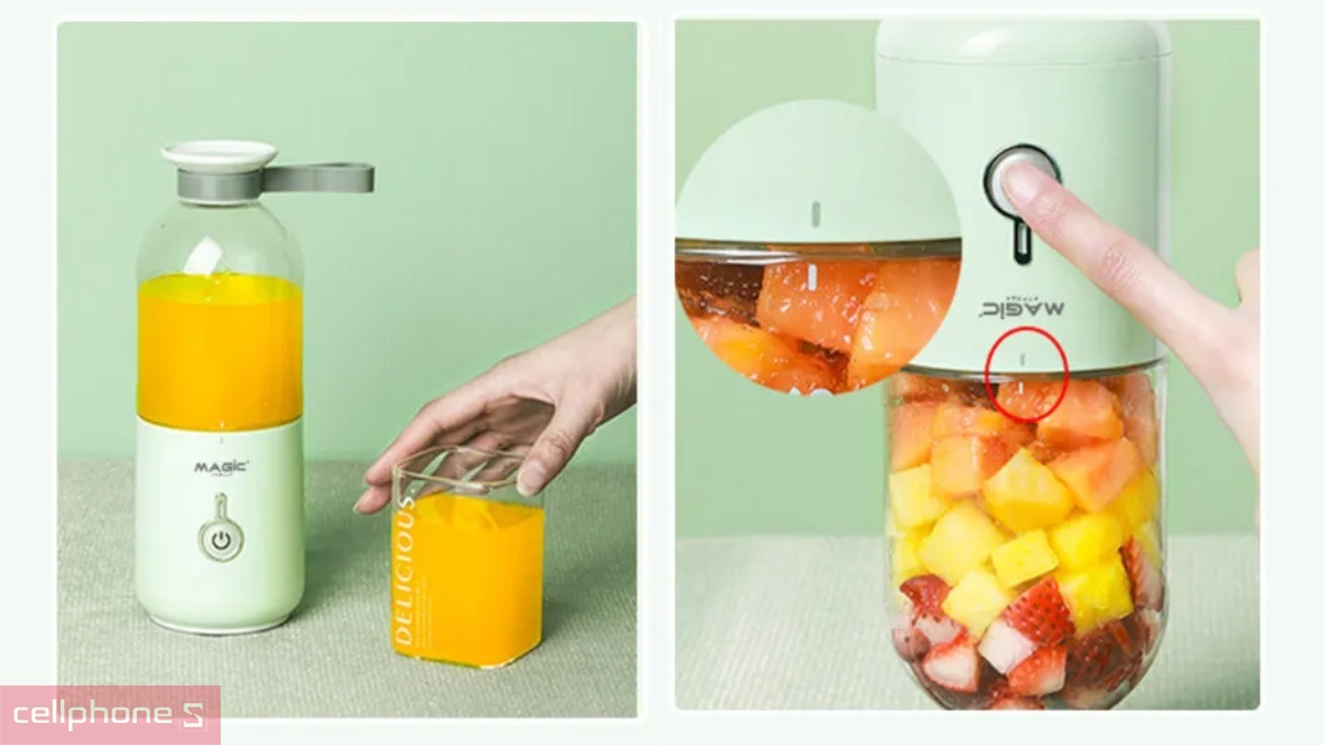 Pin, khả năng sạc của máy xay mini Magic A-020