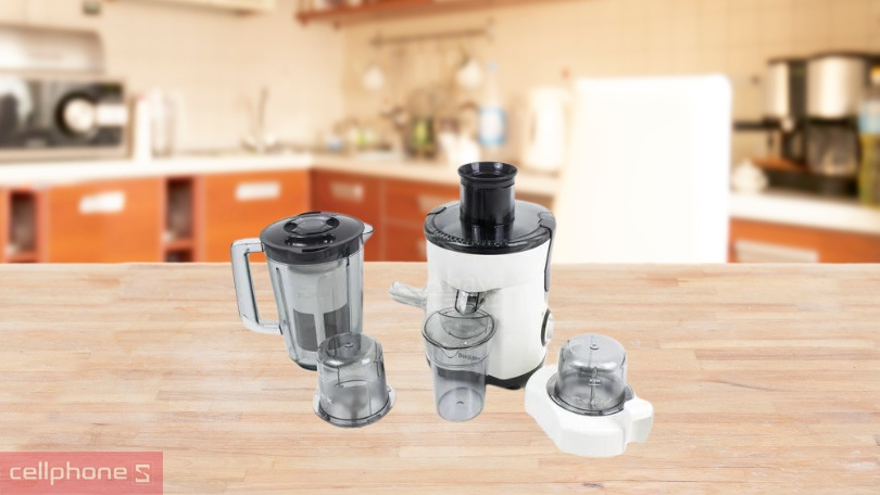 Thiết kế, chất liệu của máy xay ép đa năng Philips HR1847 4 cối