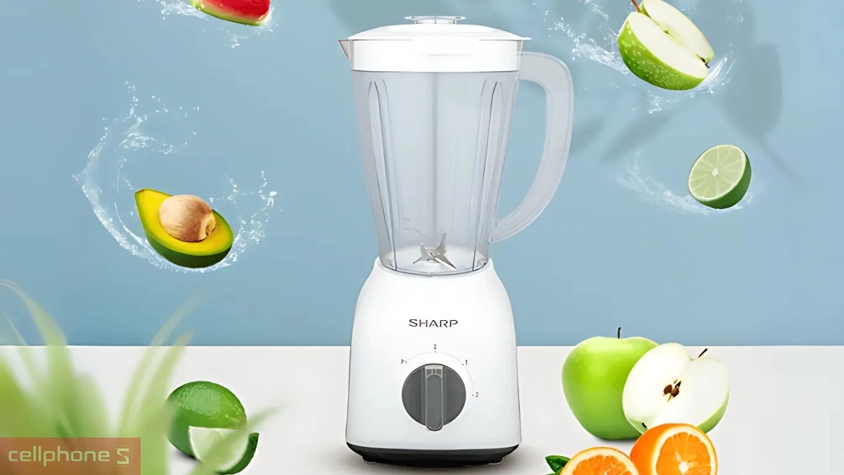 Máy xay sinh tố Sharp EM-S154PV-WH - Kiểu dáng hiện đại, công suất xay đến 400W
