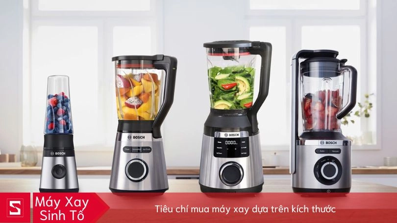 kích thước máy xay sinh tố và thiết kế máy