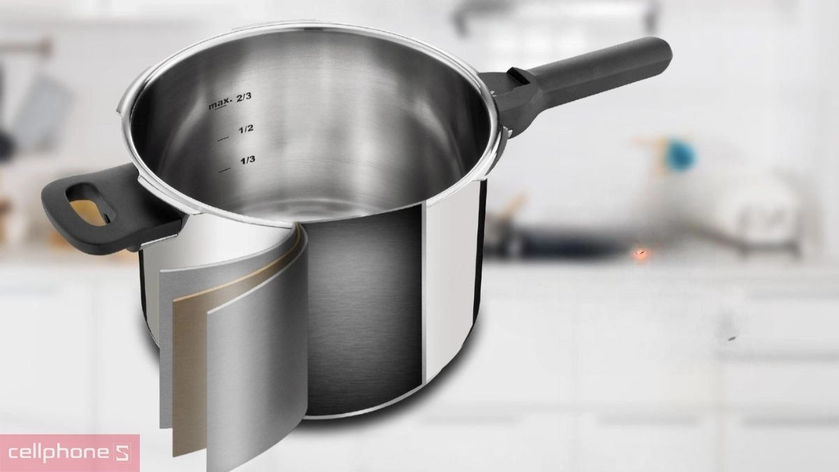 Dung tích nồi áp suất Tefal Secure Trendy P2580702 6L