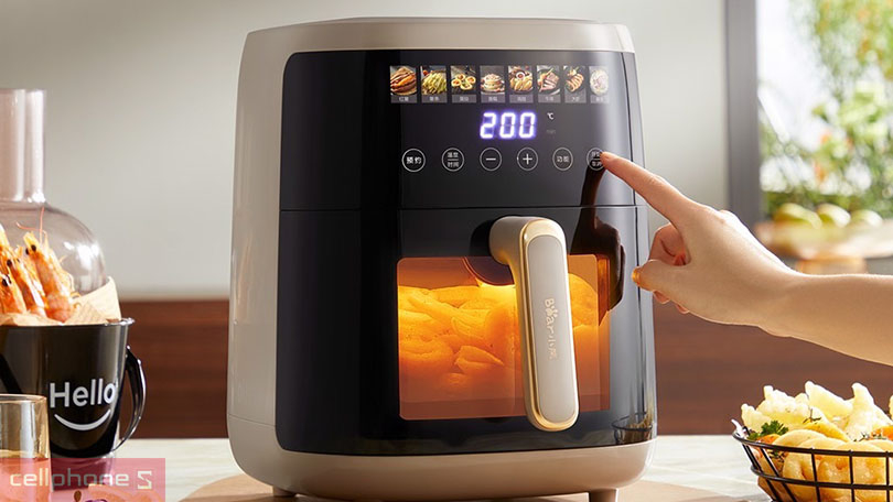 Nồi chiên không dầu Bear QZG-F15H1 5L - Nồi chiên có thiết kế bắt mắt và bảng điều khiển tiện lợi