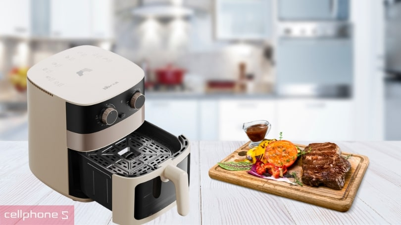 Nồi chiên không dầu Bear 6.5 lít QZG P15L6 thả ga nấu nướng với dung tích lên đến 6.5 lít