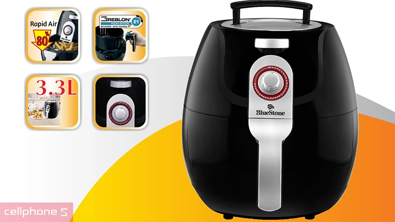 Nồi chiên không dầu BlueStone 3.3 lít AFB-5898 - Công suất vận hành mạnh mẽ, dung tích lớn