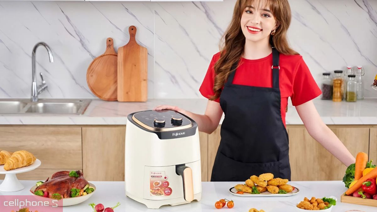Công suất nồi chiên không dầu Fujihome A4EW 4 lít