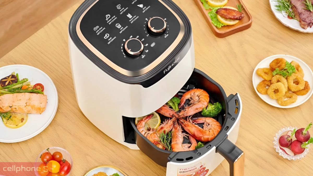 Dung tích nồi chiên không dầu Fujihome A4EW 4 lít