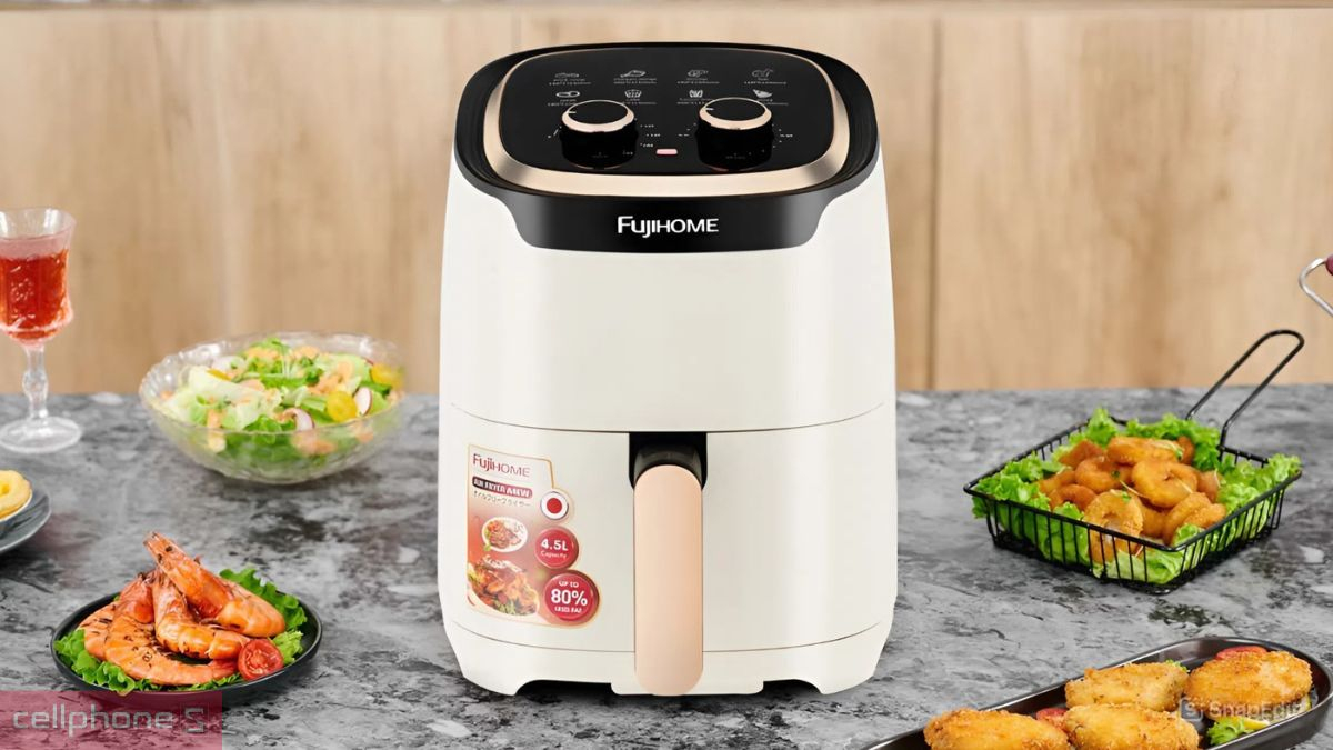 Thiết kế nồi chiên không dầu Fujihome A4EW 4 lít