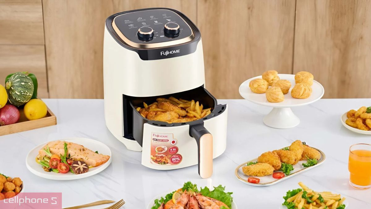Khả năng chế biến nồi chiên không dầu Fujihome A4EW 4 lít