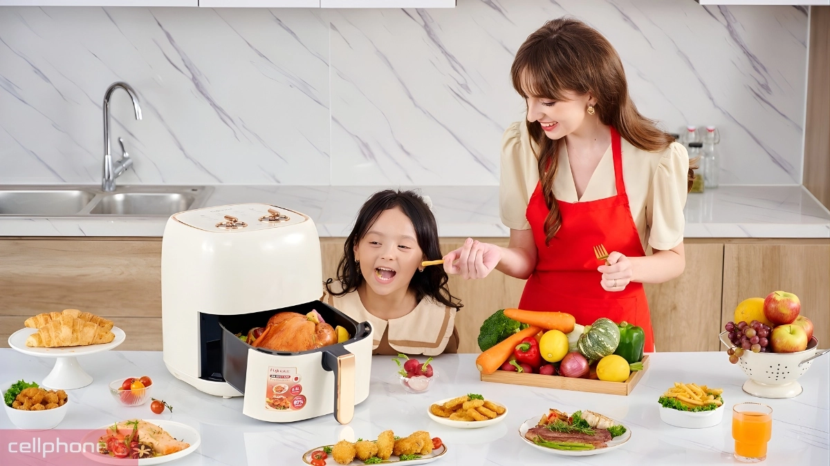 Công suất 1600W của Nồi chiên không dầu Fujihome A6W 6,5 Lít