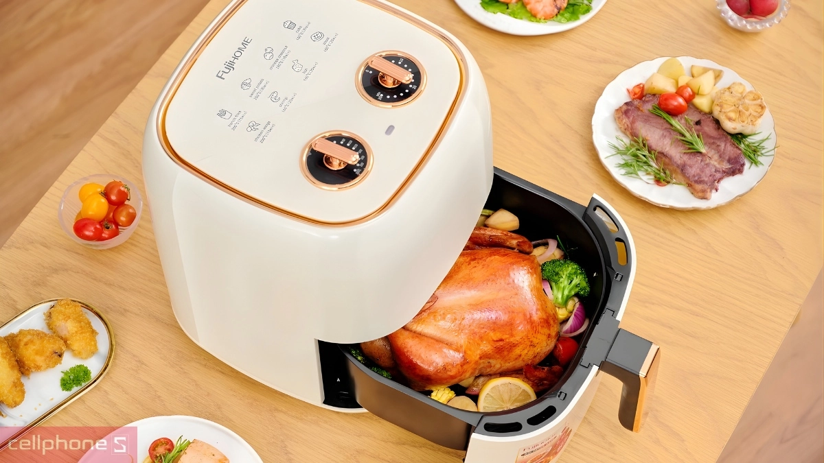 Dung tích lớn của Nồi chiên không dầu Fujihome A6W 6,5 Lít