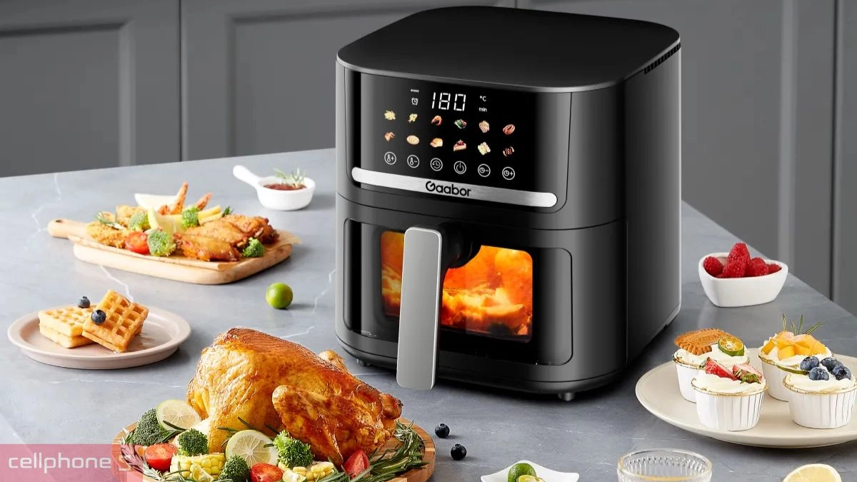 Dung tích nồi chiên không dầu Gaabor AF 80T01A 6.2 lít