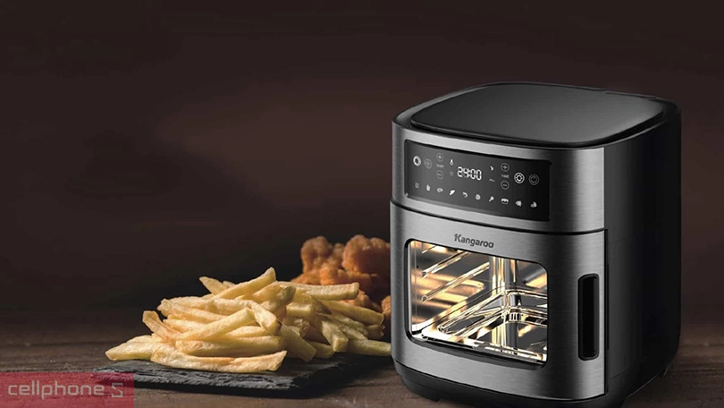 Lò chiên không dầu Kangaroo KG12AF1A 12 lít - Thiết kế nhỏ gọn, đa chức năng nấu