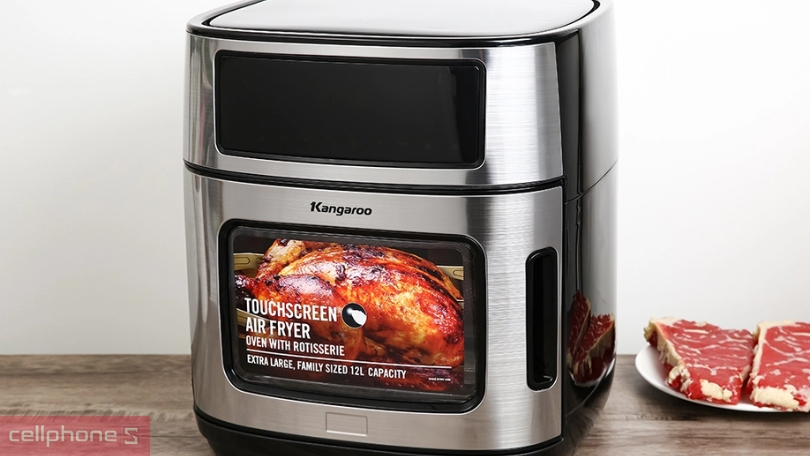Lò chiên không dầu Kangaroo KG12AF1A 12 lít - Thiết kế nhỏ gọn, đa chức năng nấu