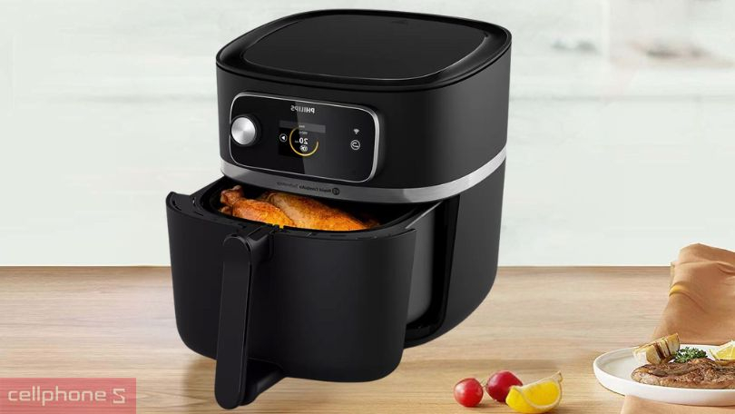 Nồi chiên không dầu 8,3L Philips HD9880/90 - Dung tích lớn, hỗ trợ nấu từ xa