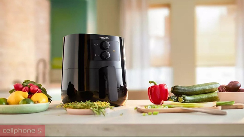 Nồi chiên không dầu Philips 4.1 lít HD9200/90 - Chế biến ngon miệng và chế độ hẹn giờ tiện lợi