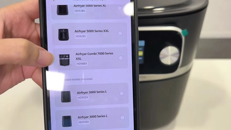 Hướng kết nối nồi chiên không dầu Philips HD9880/90 8.3 lít với app NutriU