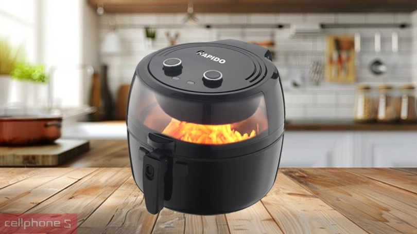 Công nghệ chiên nướng và thiết kế nồi chiên không dầu Rapido RAF6.5M2 6.5 lít