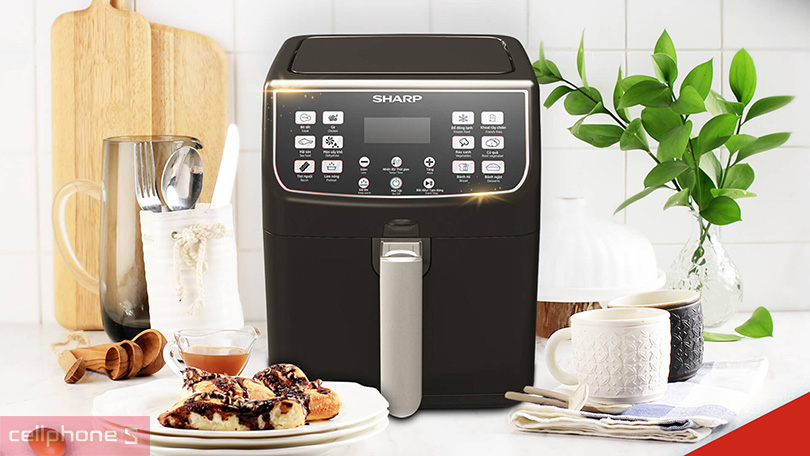 Nồi chiên không dầu Sharp KF-AF55EV-BK 5.5 lít - An toàn sử dụng, hạn chế dầu mỡ