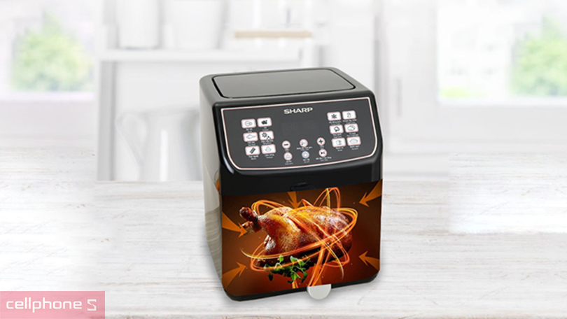 Nồi chiên không dầu Sharp KF-AF55EV-BK 5.5 lít - An toàn sử dụng, hạn chế dầu mỡ