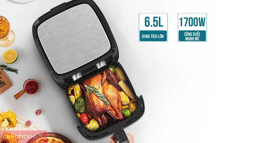 Công suất nồi chiên không dầu 6.5L Sunhouse SHD4030