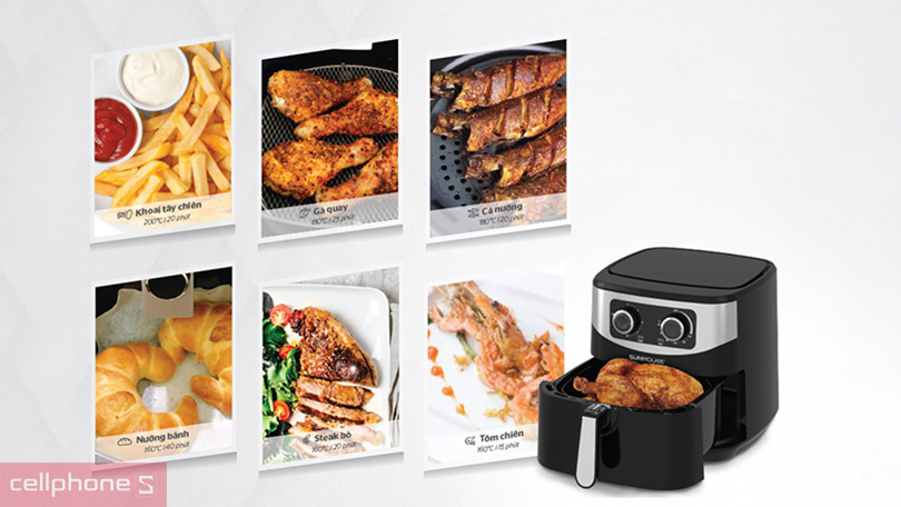 Đánh giá nồi chiên không dầu Sunhouse SHD4062 6L