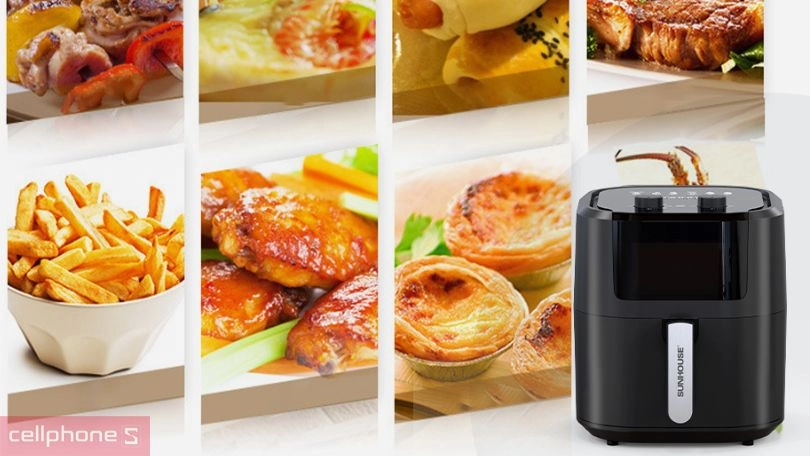 Công suất, tính năng của nồi chiên không dầu Sunhouse 9L SHD4037