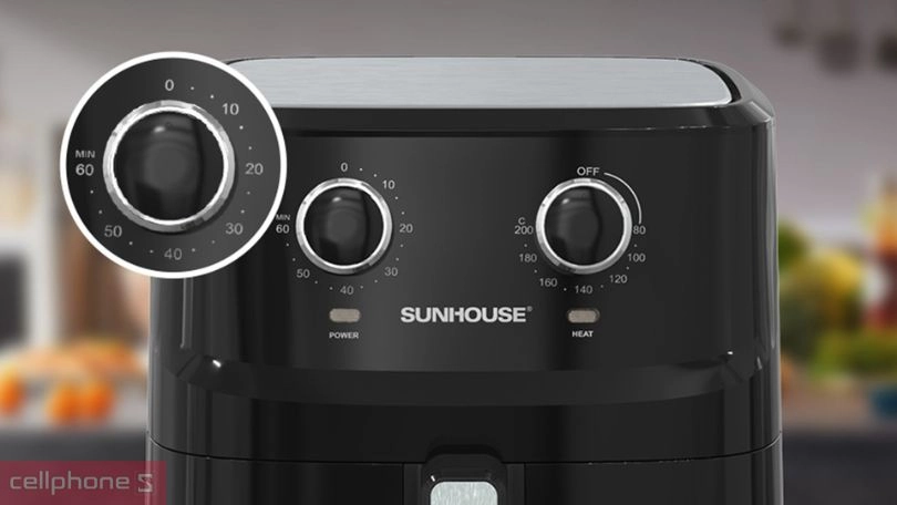 Điều khiển núm xoay, tích hợp hẹn giờ 60 phút