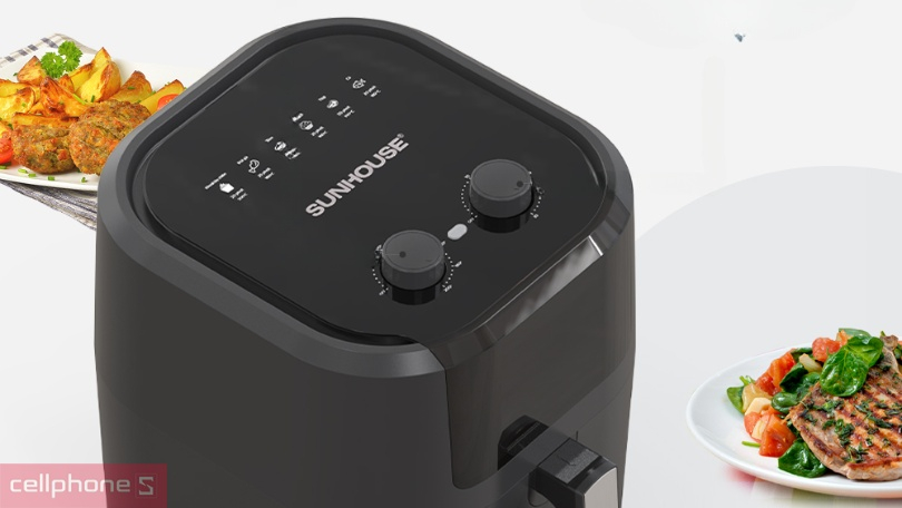 Nồi chiên không dầu Sunhouse SHD4037 lòng nồi thoáng, to với dung tích 9L