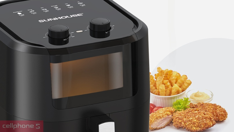 Nồi chiên không dầu Sunhouse SHD4037 lòng nồi thoáng, to với dung tích 9L